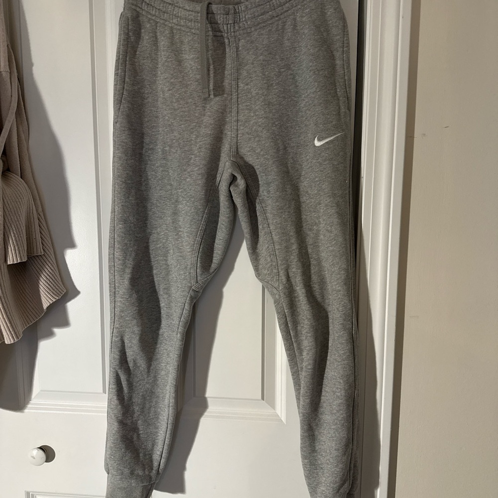 Nike Heather Grey Jogger Track Pants with Elastic Cuffs